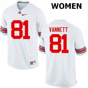 Women's Ohio State Buckeyes #81 Nick Vannett White Nike NCAA College Football Jersey May QID3544MQ